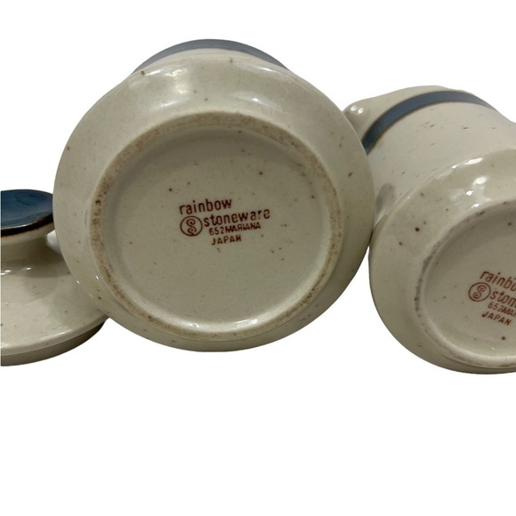 Sango Rainbow Stoneware 652 Mariana China Creamer Sugar Bowl Japan 1970s Style - Picture 3 of 4